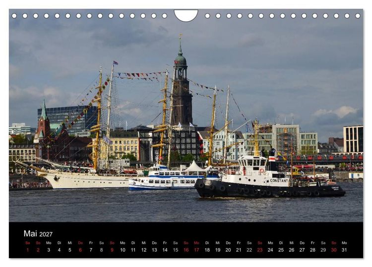 Produktbild: Auslaufparade des Hamburger Hafengeburtstages (Wandkalender 2027 DIN A4 quer), CALVENDO Monatskalender