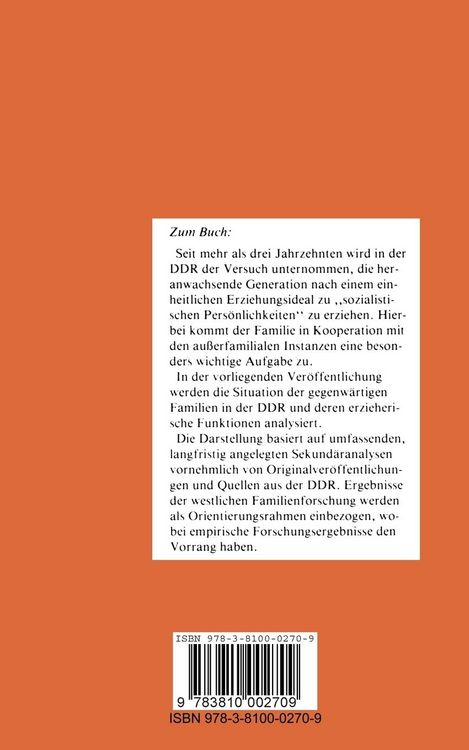 Produktbild: Familie und Sozialisation in der DDR