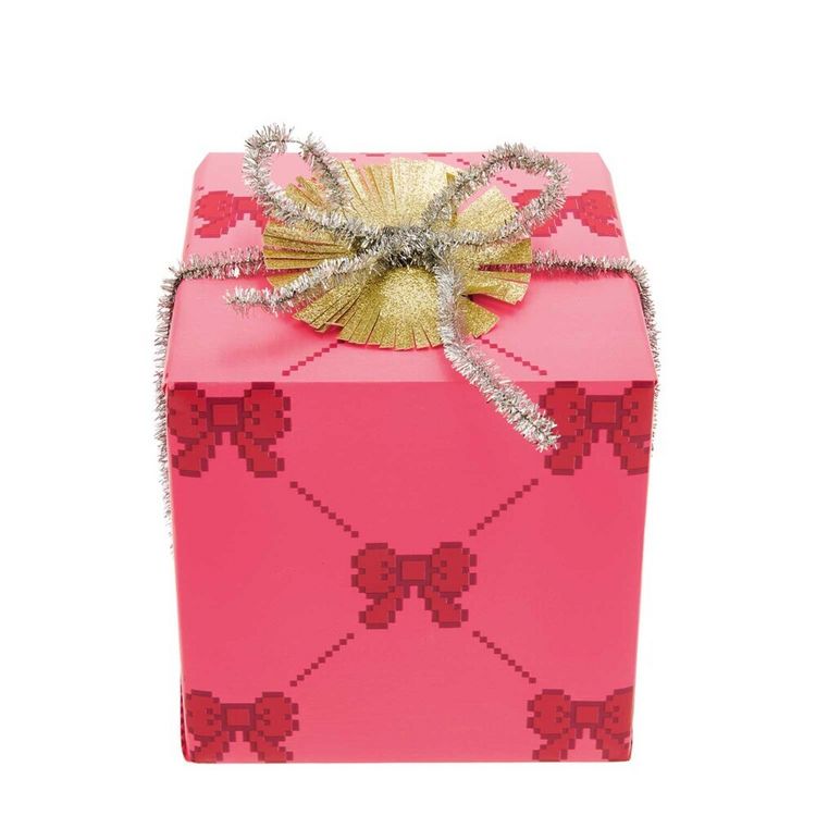 Produktbild: Geschenkpapier Pixel Schleifen, Neon Pink,