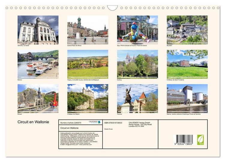 Produktbild: Circuit en Wallonie (Calendrier mural 2026 DIN A3 vertical), CALVENDO calendrier mensuel