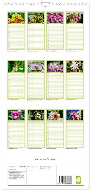 Produktbild: Familienplaner 2027 - Wunderbare Orchideen mit 5 Spalten (Wandkalender, 21 x 45 cm) CALVENDO