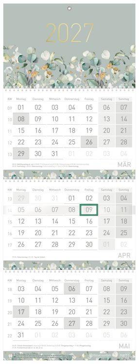 Produktbild: Drei-Monatskalender Premium 2027