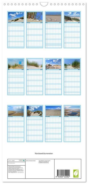 Produktbild: Familienplaner 2027 - Nordseetr&auml;umereien mit 5 Spalten (Wandkalender, 21 x 45 cm) CALVENDO