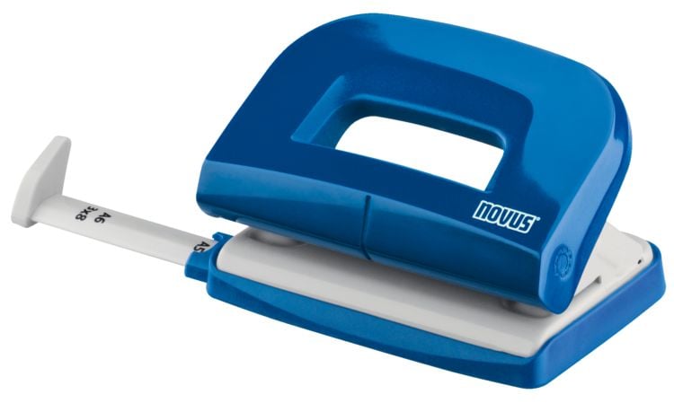Produktbild: Locher E 210, bis 10 Blatt blau/grau, mit Anschlagschiene