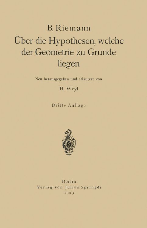 Produktbild: &Uuml;ber die Hypothesen, welche der Geometrie zu Grunde liegen
