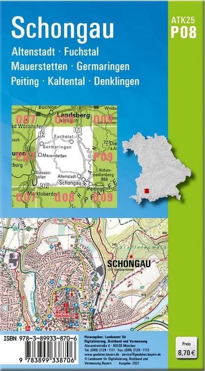 Produktbild: ATK25-P08 Schongau (Amtliche Topographische Karte 1:25000)