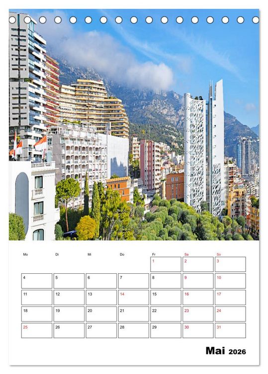 Produktbild: Monaco - F&uuml;rstentum an der C&ocirc;te d'Azur (Tischkalender 2026 DIN A5 hoch), CALVENDO Monatskalender