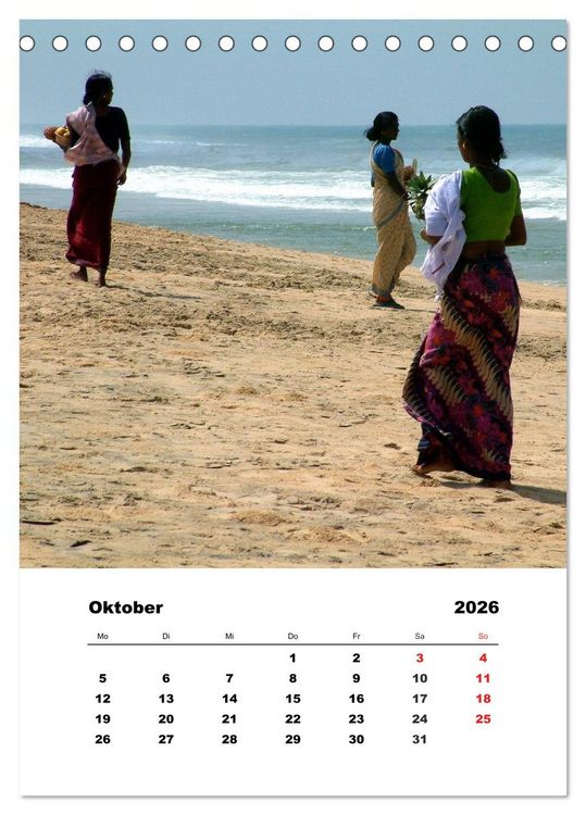 Produktbild: In Kerala (Tischkalender 2026 DIN A5 hoch), CALVENDO Monatskalender