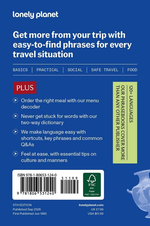 Produktbild: Lonely Planet Greek Travel Phrasebook & Dictionary