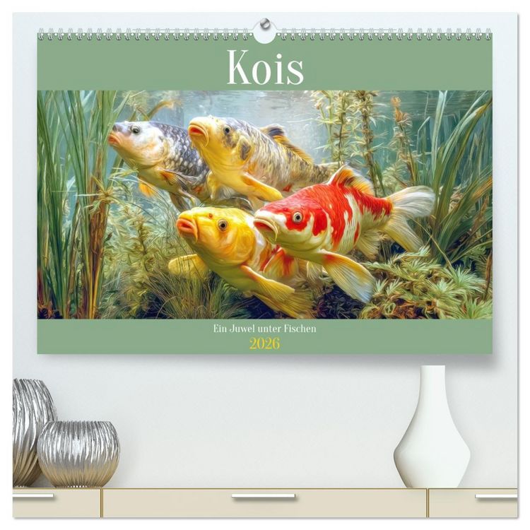 Produktbild: Kois - Ein Juwel unter Fischen (hochwertiger Premium Wandkalender 2026 DIN A2 quer), Kunstdruck in Hochglanz
