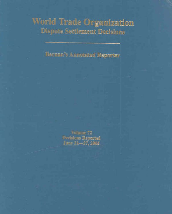 Produktbild: Patton, J: World Trade Organization Dispute Settlement Decis