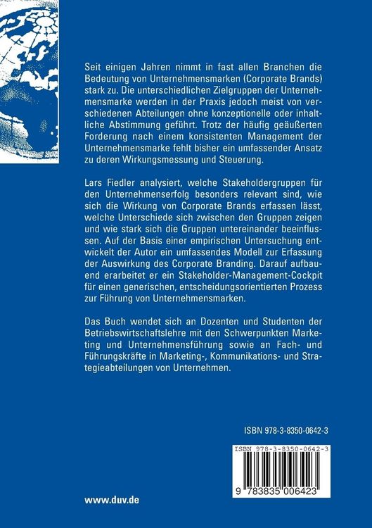 Produktbild: Stakeholderspezifische Wirkung von Corporate Brands