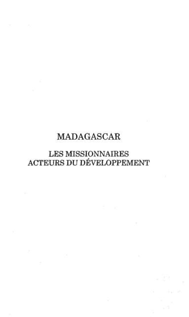 Produktbild: Madagascar Les Missionnaires Acteurs Du Developpement