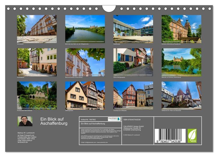 Produktbild: Ein Blick auf Aschaffenburg (Wandkalender 2026 DIN A4 quer), CALVENDO Monatskalender
