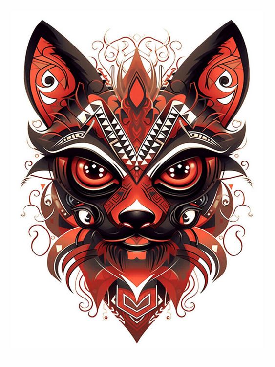 Produktbild: CALVENDO Puzzle W&uuml;stenfuchs im Tattoo Design | 1000 Teile Lege-Gr&ouml;&szlig;e 64x48cm Foto-Puzzle f&uuml;r gl&uuml;ckliche Stunden