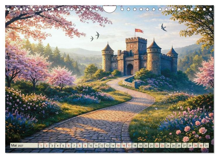 Produktbild: Burgen im Mittelalter (Wandkalender 2027 DIN A4 quer), CALVENDO Monatskalender