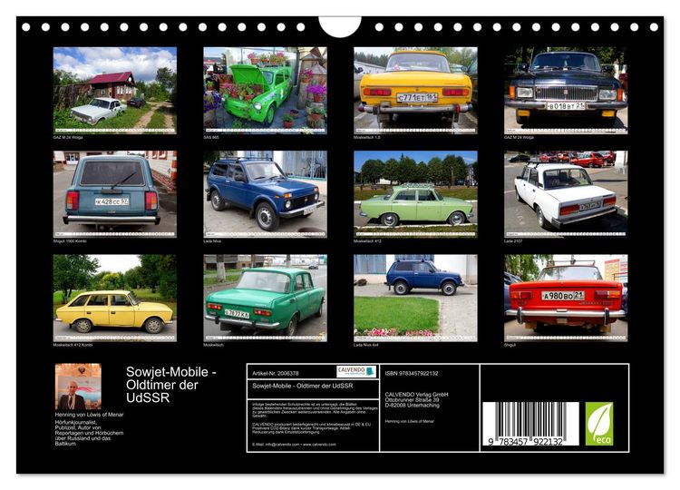 Produktbild: Sowjet-Mobile - Oldtimer der UdSSR (Wandkalender 2026 DIN A4 quer), CALVENDO Monatskalender