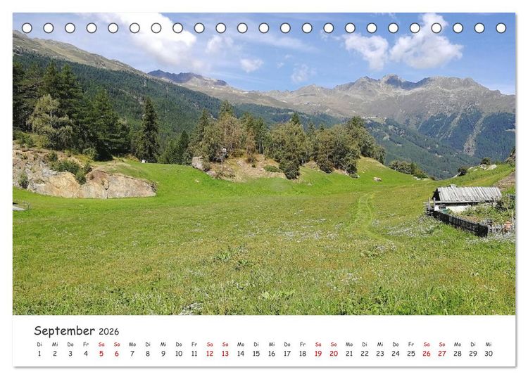 Produktbild: &Uuml;ber die Alpen - Auf dem E5 von Oberstdorf nach Meran (Tischkalender 2026 DIN A5 quer), CALVENDO Monatskalender