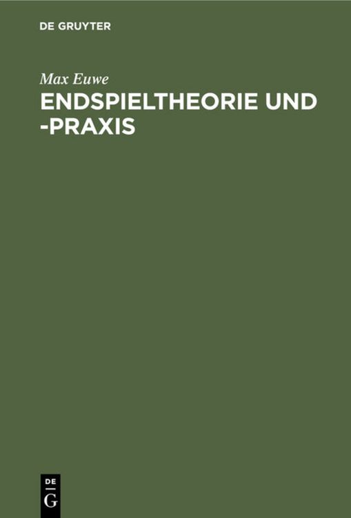 Produktbild: Endspieltheorie und -praxis