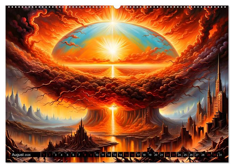 Produktbild: Zukunftsvisionen Wenn die Sonne zum Feind wird (hochwertiger Premium Wandkalender 2026 DIN A2 quer), Kunstdruck in Hochglanz