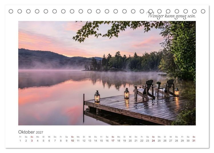 Produktbild: Dort, wo es leiser wird - Zw&ouml;lf Orte zum Ankommen, Durchatmen und Verweilen (Tischkalender 2027 DIN A5 quer), CALVENDO Monatskalender