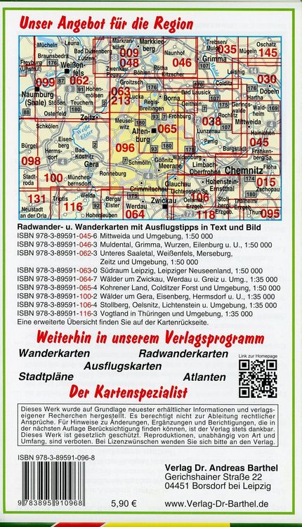 Produktbild: Radwander- und Wanderkarte Altenburg, Schm&ouml;lln, Meerane und Umgebung