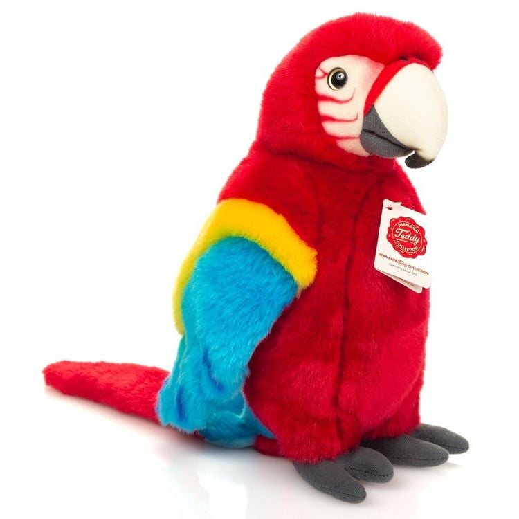 Produktbild: Teddy Hermann 94178 - Papagei Scharlachara rot, Pl&uuml;sch, 27 cm