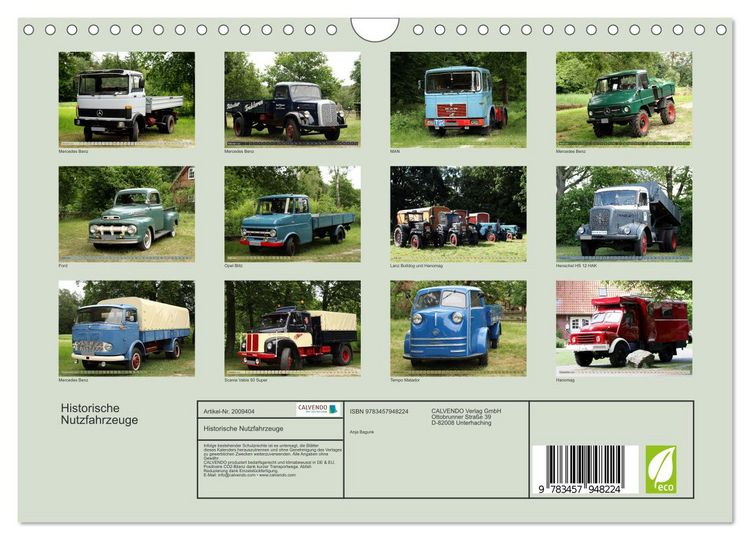 Produktbild: Historische Nutzfahrzeuge (Wandkalender 2026 DIN A4 quer), CALVENDO Monatskalender