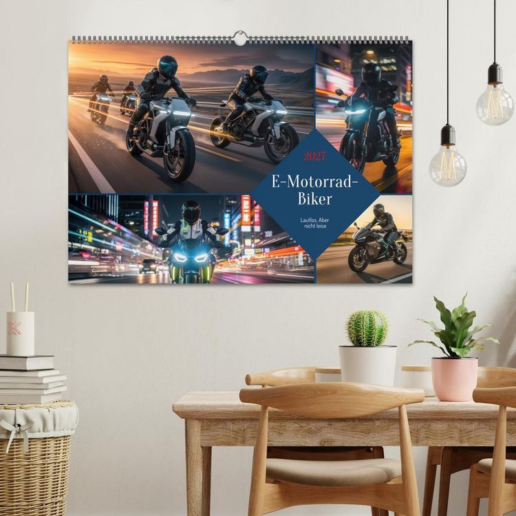 Produktbild: E-Motorrad-Biker (Wandkalender 2027 DIN A2 quer), CALVENDO Monatskalender