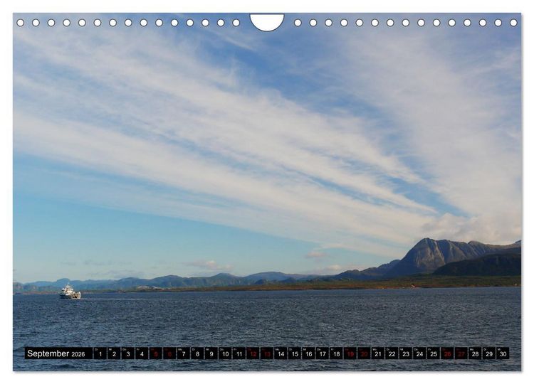 Produktbild: Bergen - Kirkenes - Bergen mit dem Postschiff (Wandkalender 2026 DIN A4 quer), CALVENDO Monatskalender