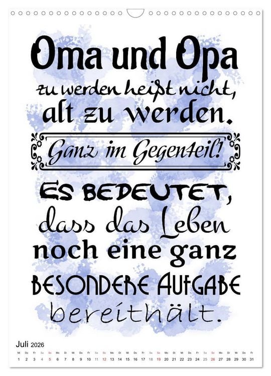 Produktbild: Oma und Opa, die Helden unserer Kindheit (Wandkalender 2026 DIN A3 hoch), CALVENDO Monatskalender