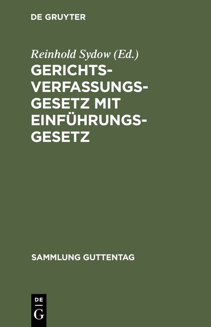 Produktbild: Gerichtsverfassungsgesetz mit Einf&uuml;hrungsgesetz