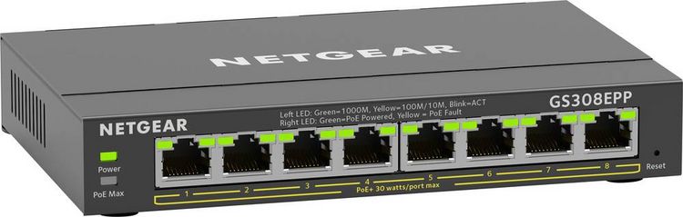Produktbild: NETGEAR 8 Port GBE PoE Plus Switch