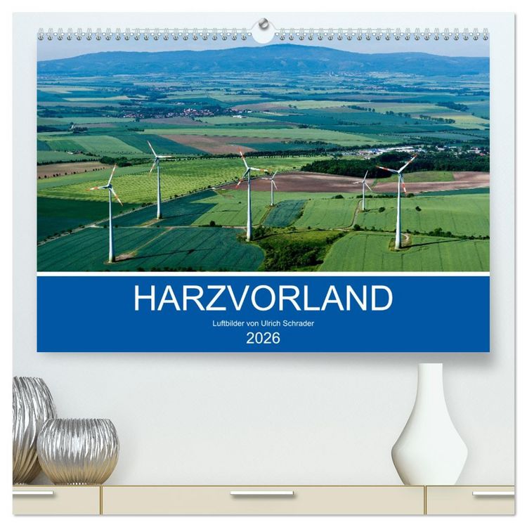 Produktbild: Harzvorland Luftbilder 2026 (hochwertiger Premium Wandkalender 2026 DIN A2 quer), Kunstdruck in Hochglanz