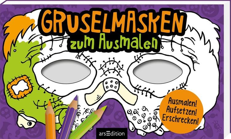 Produktbild: Gruselmasken zum Ausmalen