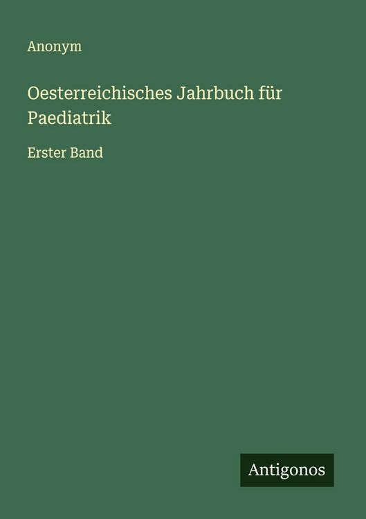 Produktbild: Oesterreichisches Jahrbuch f&uuml;r Paediatrik