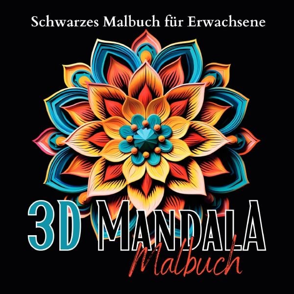 Produktbild: Black Midnight- Mandala / Schwarzes &bdquo;Mandala Malbuch f&uuml;r Erwachsene&ldquo;.