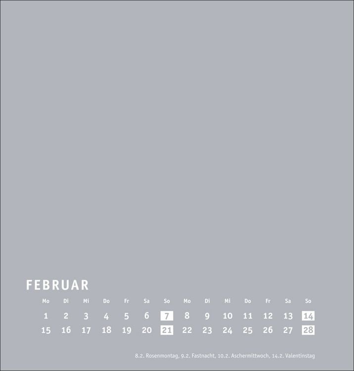 Produktbild: Premium-Bastelkalender silbergrau mittel 2027