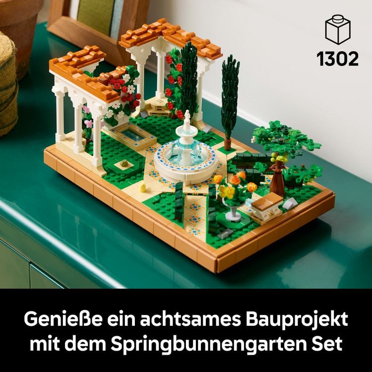 Produktbild: LEGO Icons Springbrunnengarten, Bauset f&uuml;r Erwachsene, Zimmer-Deko 10359