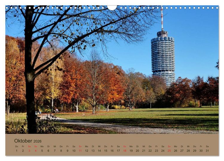 Produktbild: Stressfreie Zone! Parks und gr&uuml;ne Oasen in Augsburg (Wandkalender 2026 DIN A3 quer), CALVENDO Monatskalender