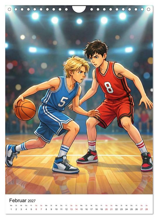 Produktbild: Level Up &ndash; Basketballhelden (Wandkalender 2027 DIN A4 hoch), CALVENDO Monatskalender