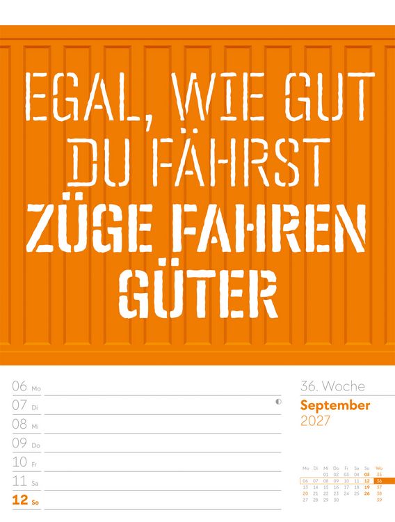 Produktbild: Klartext Spr&uuml;chekalender Wochenplaner 2027