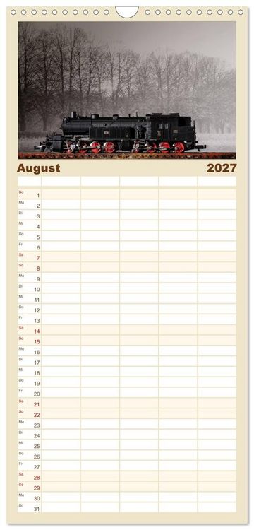 Produktbild: Familienplaner 2027 - Dampflokomotiven in Spur N mit 5 Spalten (Wandkalender, 21 x 45 cm) CALVENDO