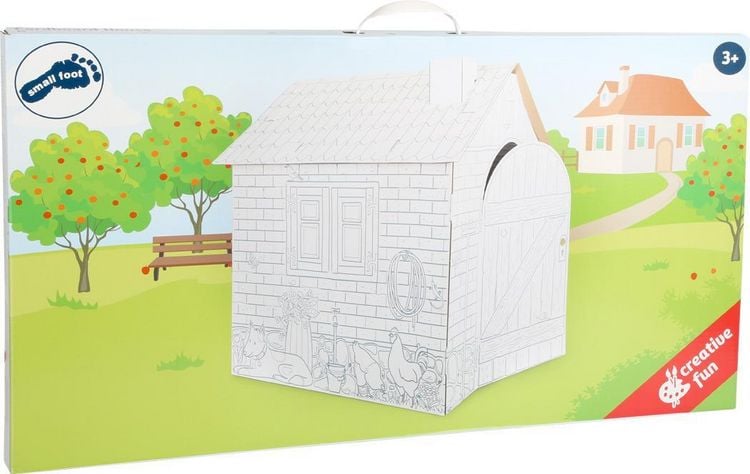 Produktbild: Small foot 10015 - Spielhaus H&auml;uschen aus Bastelkarton zum Bemalen, Pappe, H&ouml;he 88cm, creative&fun