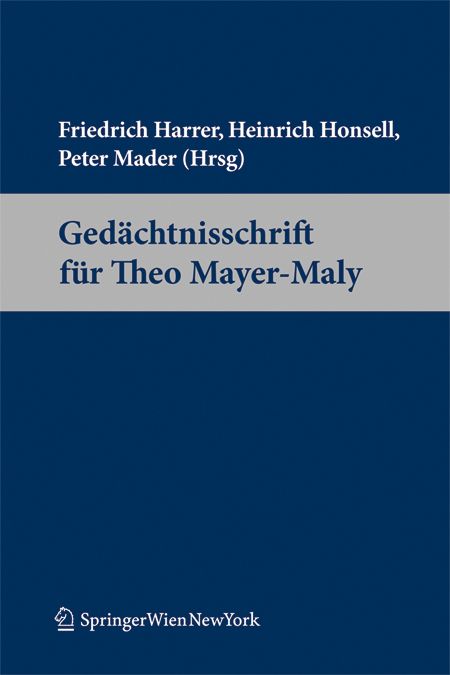 Produktbild: Ged&auml;chtnisschrift f&uuml;r Theo Mayer-Maly