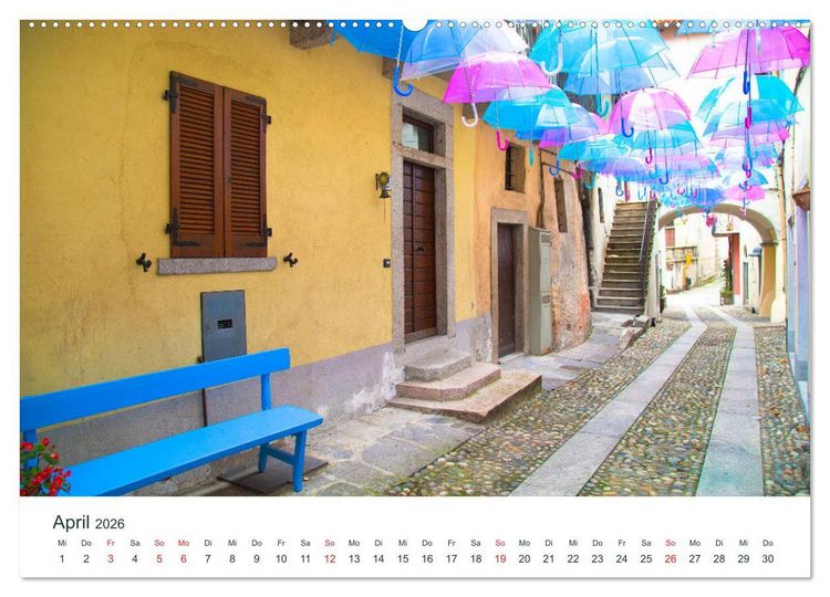 Produktbild: Mediterraneo - Lago di Como, Lago Maggiore, Lago d'Orta (Wandkalender 2026 DIN A2 quer), CALVENDO Monatskalender