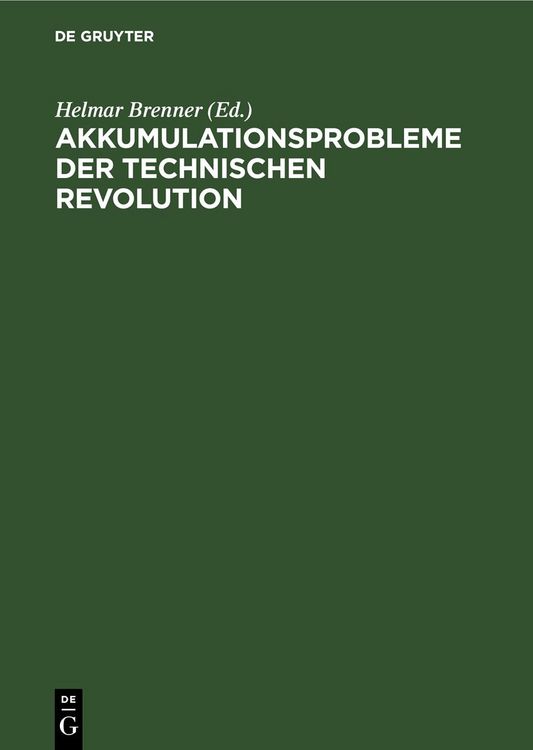 Produktbild: Akkumulationsprobleme der technischen Revolution