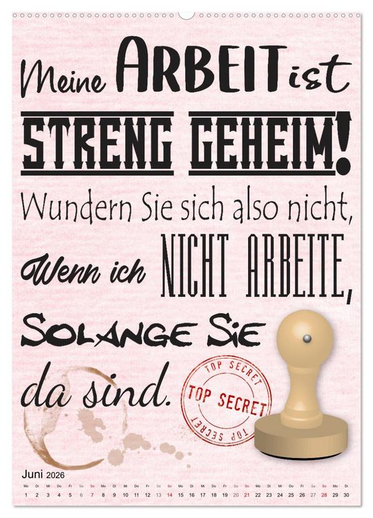 Produktbild: Beamten-Spr&uuml;che (Wandkalender 2026 DIN A2 hoch), CALVENDO Monatskalender