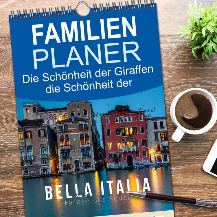 Produktbild: Familienplaner 2026 - Bella Italia. Farben des S&uuml;dens mit 5 Spalten (Wandkalender, 21 x 45 cm) CALVENDO