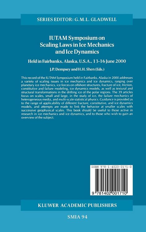 Produktbild: IUTAM Symposium on Scaling Laws in Ice Mechanics and Ice Dynamics